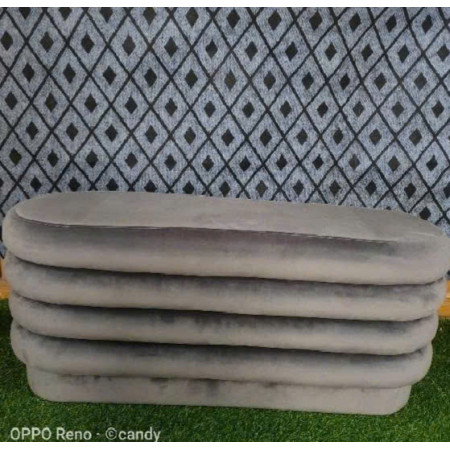 88010014 - Grey : Ghế Ottoman , Bench Oval - Màu Xám